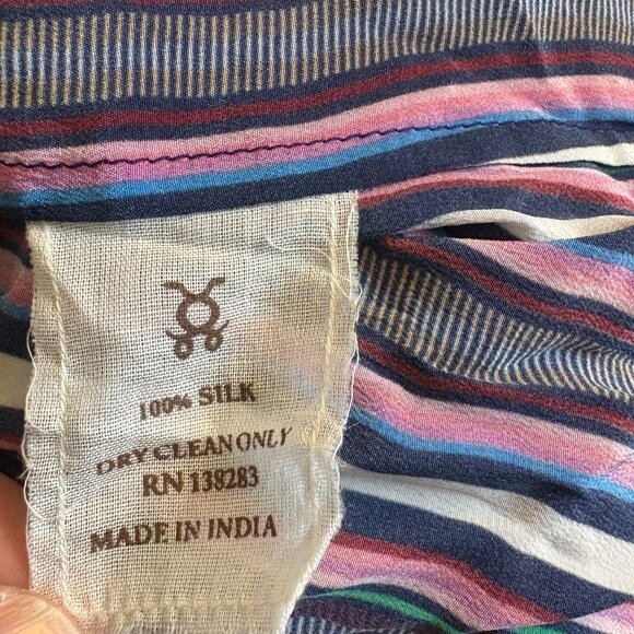 Figue Mirella Striped Midi Dress Love Stripe Maya M medium silk off shoulder - Picture 11 of 11